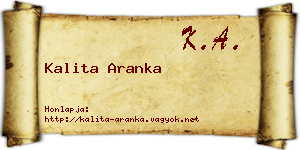 Kalita Aranka névjegykártya