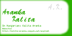 aranka kalita business card